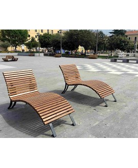 Chaise longue Formia con assi in frassino