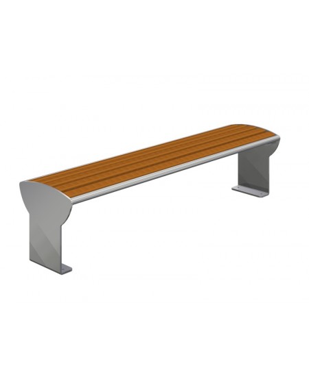 Panchina Jesolo in legno duro pregiato e gambe inox smontata