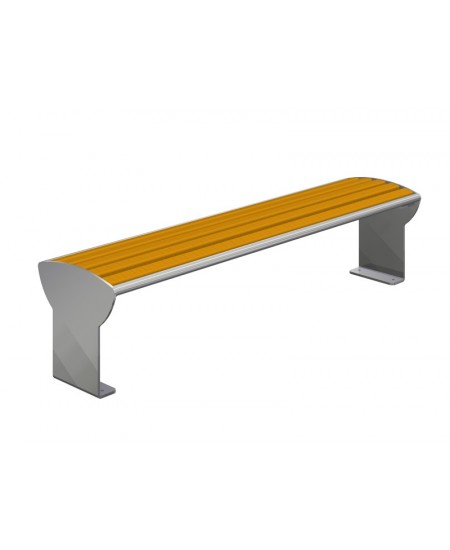 Panchina Jesolo in pino e gambe inox smontata