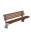 Panchina San Remo in pino e gambe inox smontata