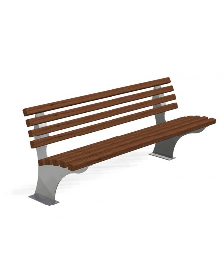 Panchina San Remo in pino e gambe inox smontata
