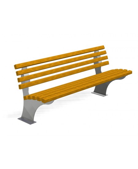 Panchina San Remo in legno duro pregiato e gambe inox smontata